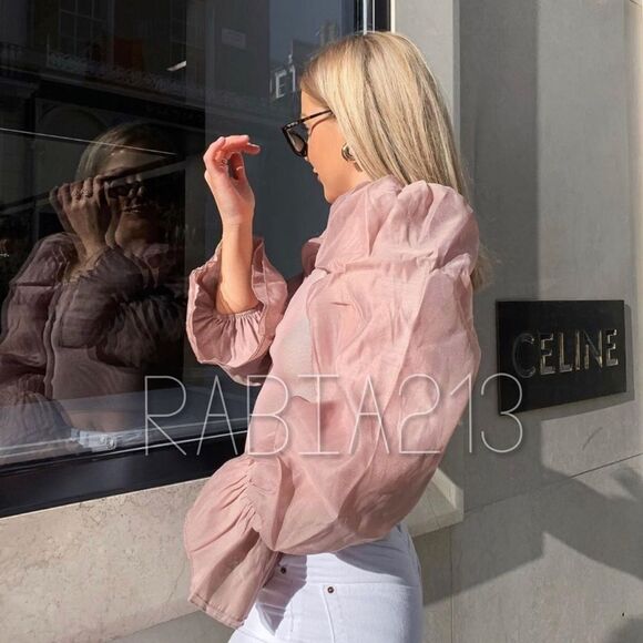 LAST 1!🔥BLOGGERS FAV ZARA CONTRASTING ORGANZA TOP - Picture 5 of 14